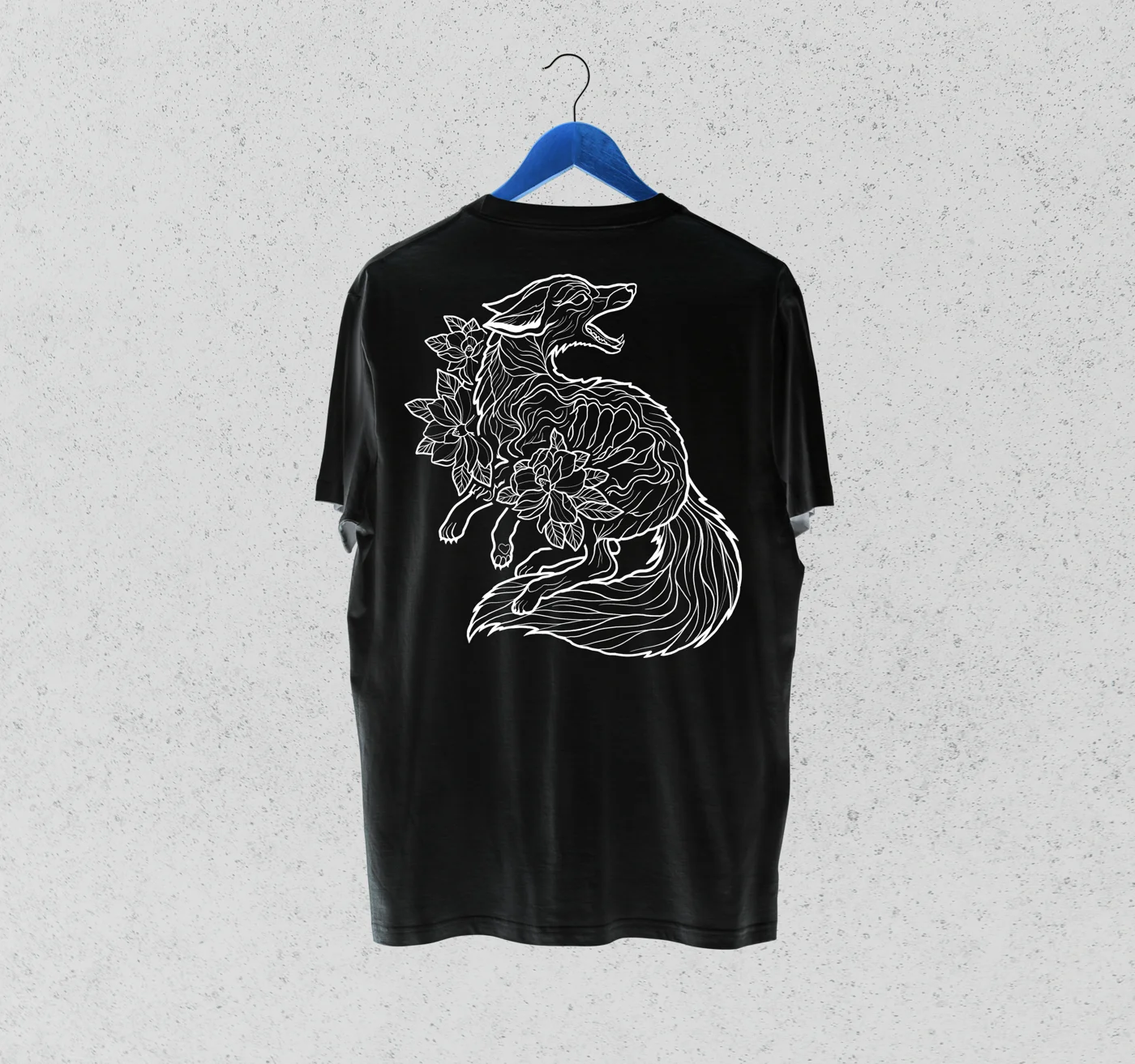Tee-shirt Renard — Noir — Dos