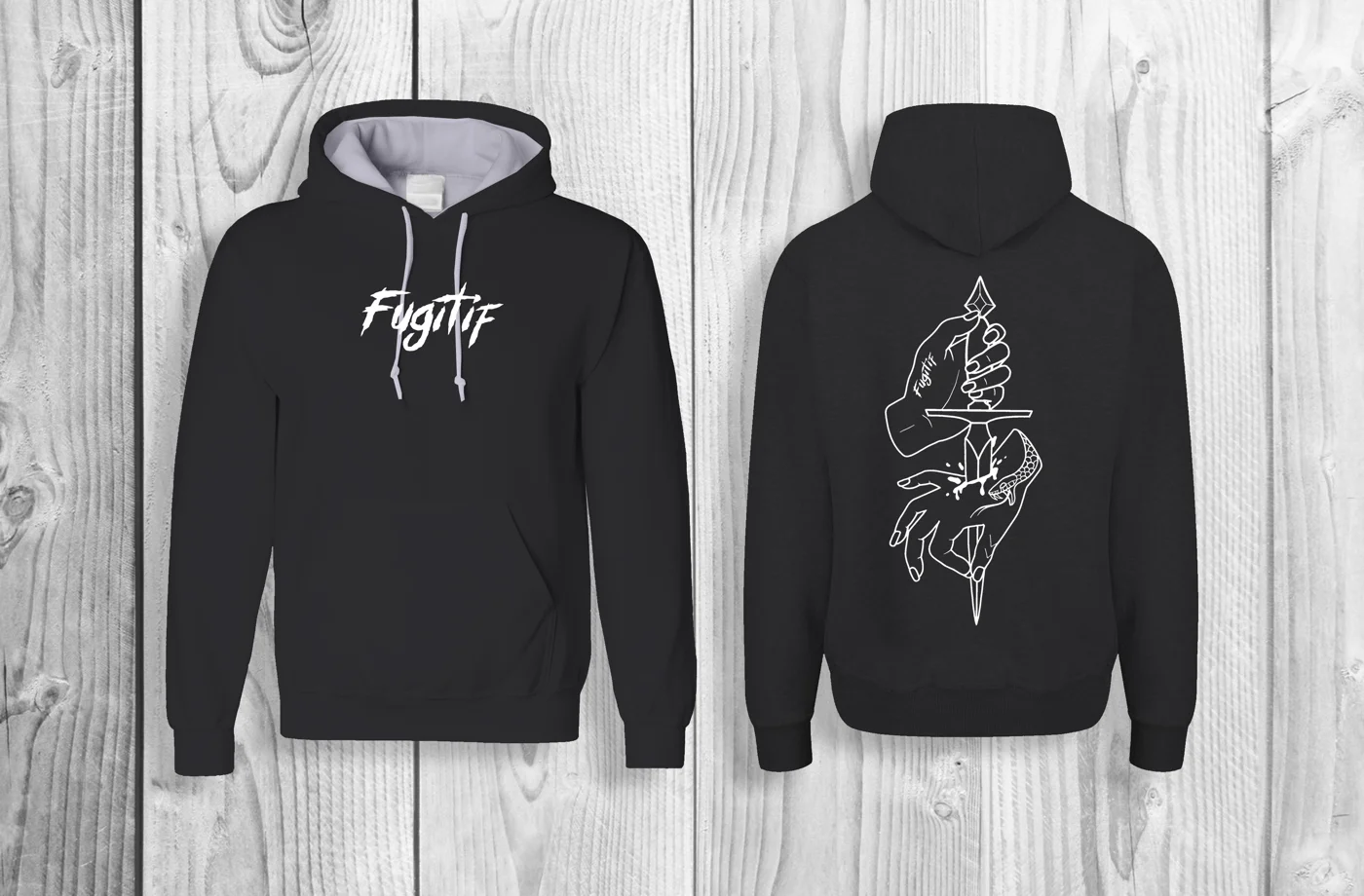 Pull Dague — Noir — Face et dos